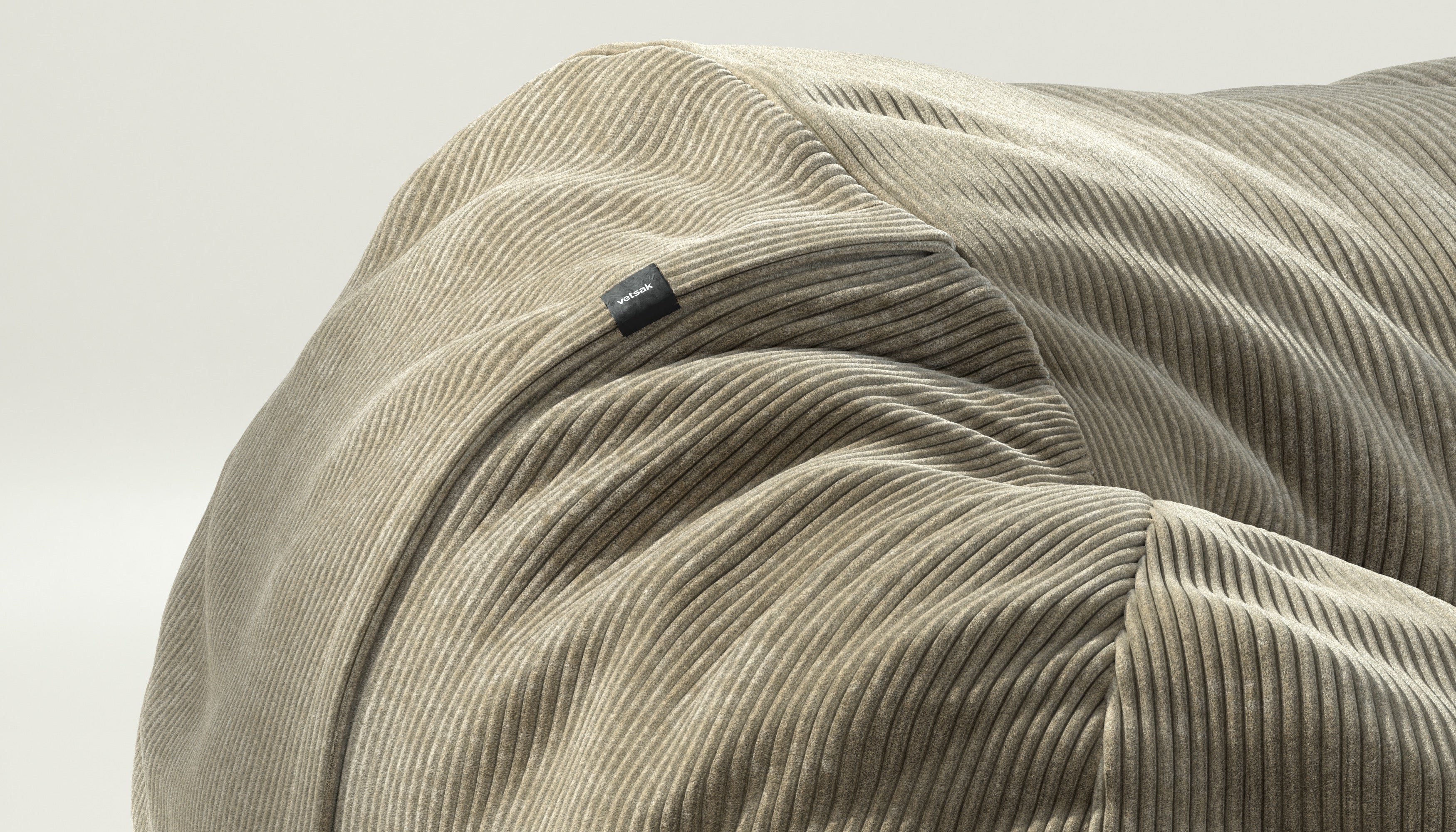 vetsak | Cover Beanbag Large - Cord Velour - Khaki - Image 3