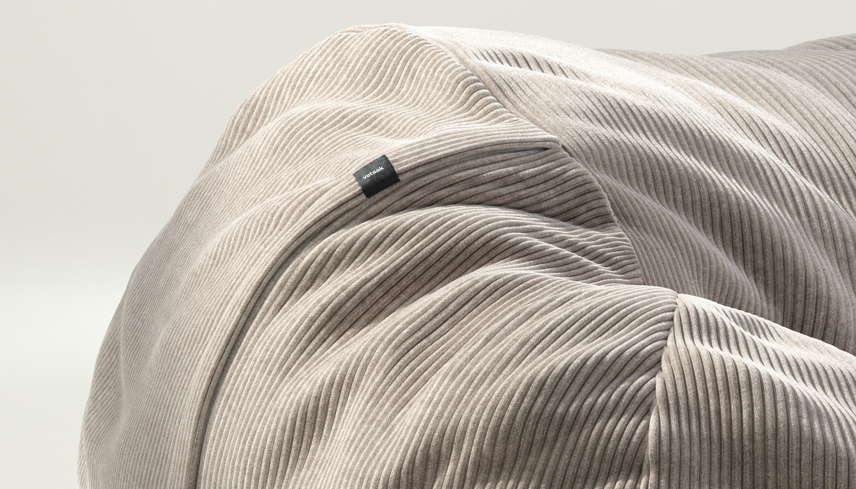 vetsak | Cover Beanbag Large - Cord Velour - Platinum - Image 3