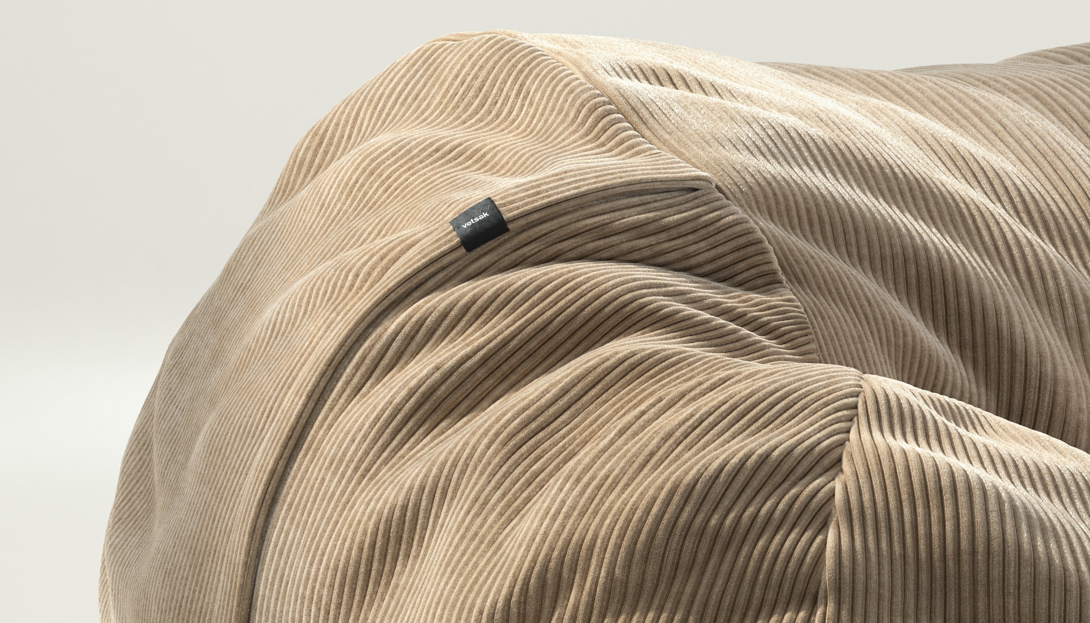 vetsak | Cover Beanbag Large - Cord Velour - Sand - Image 3