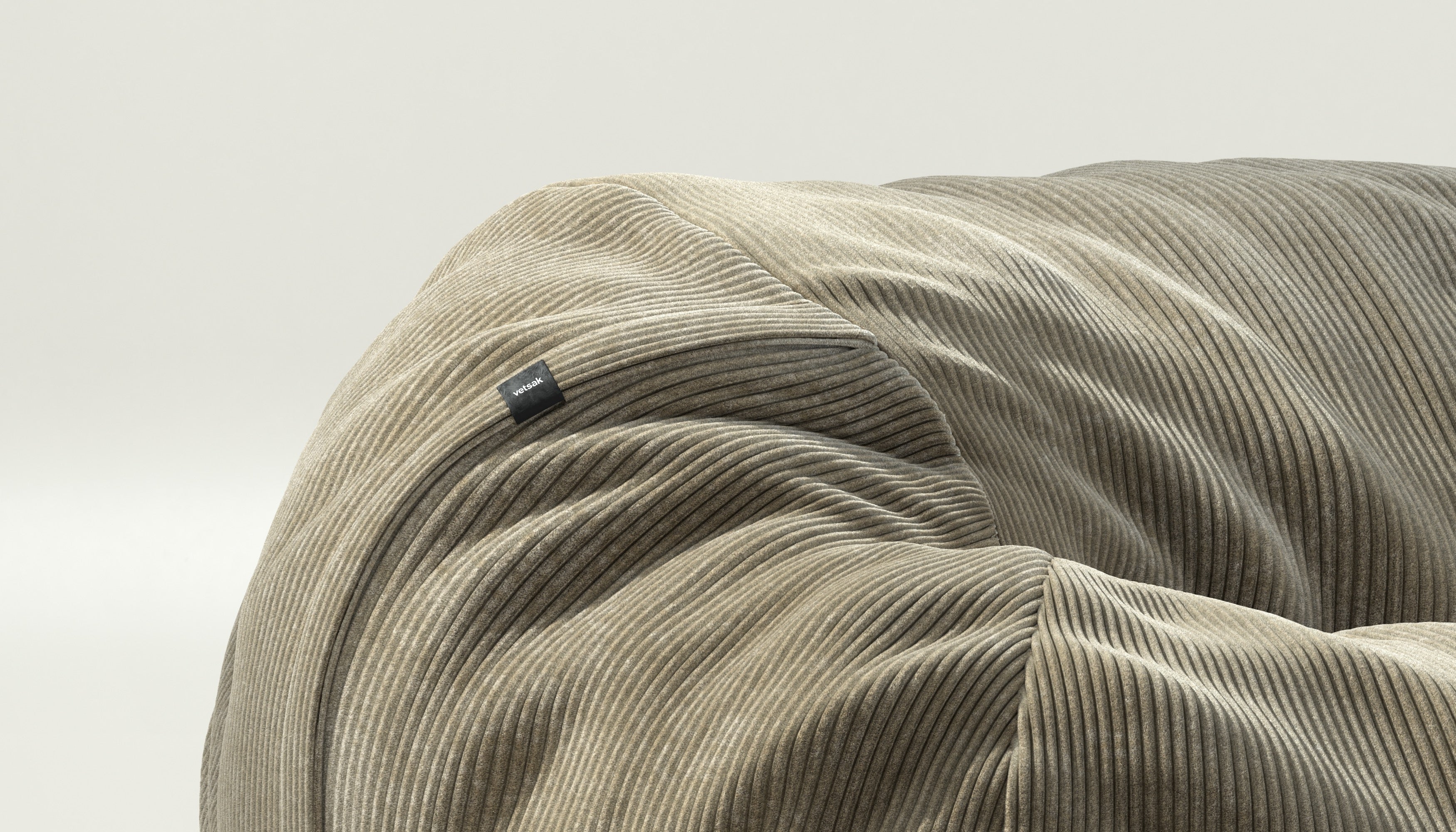 vetsak | Cover Beanbag Medium - Cord Velour - Khaki - Image 3