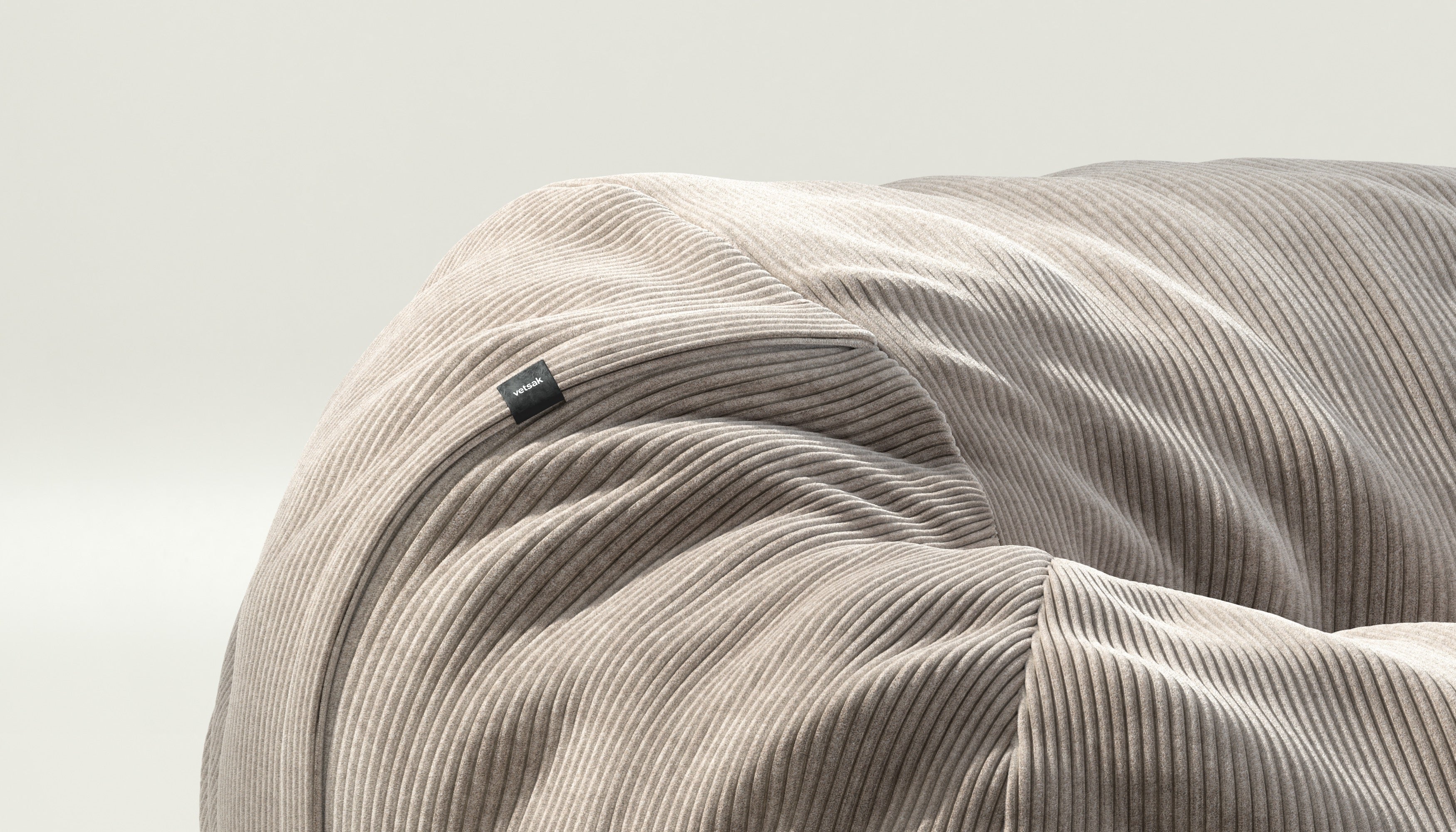 vetsak | Cover Beanbag Medium - Cord Velour - Platinum - Image 3