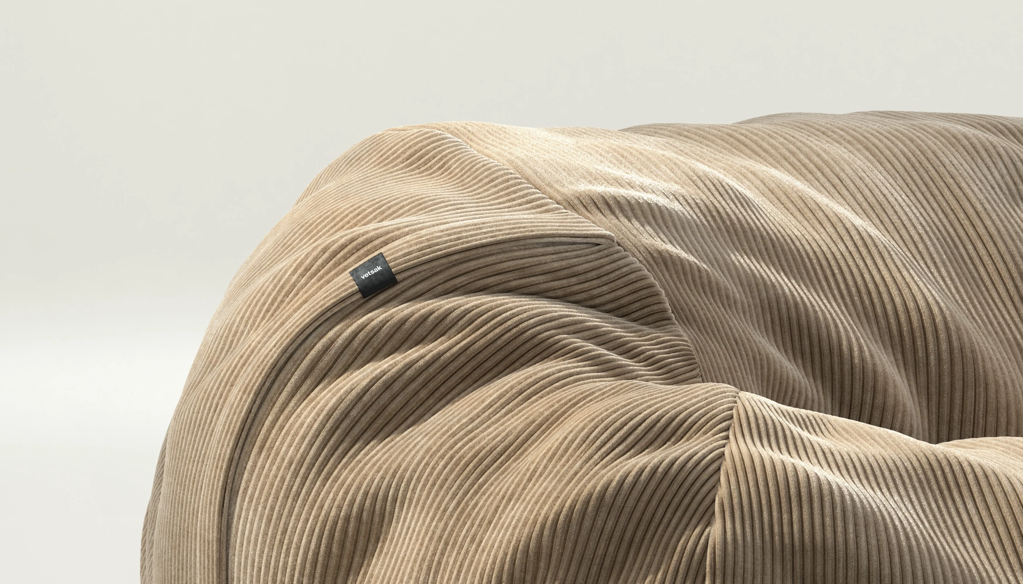 vetsak | Cover Beanbag Medium - Cord Velour - Sand - Image 3