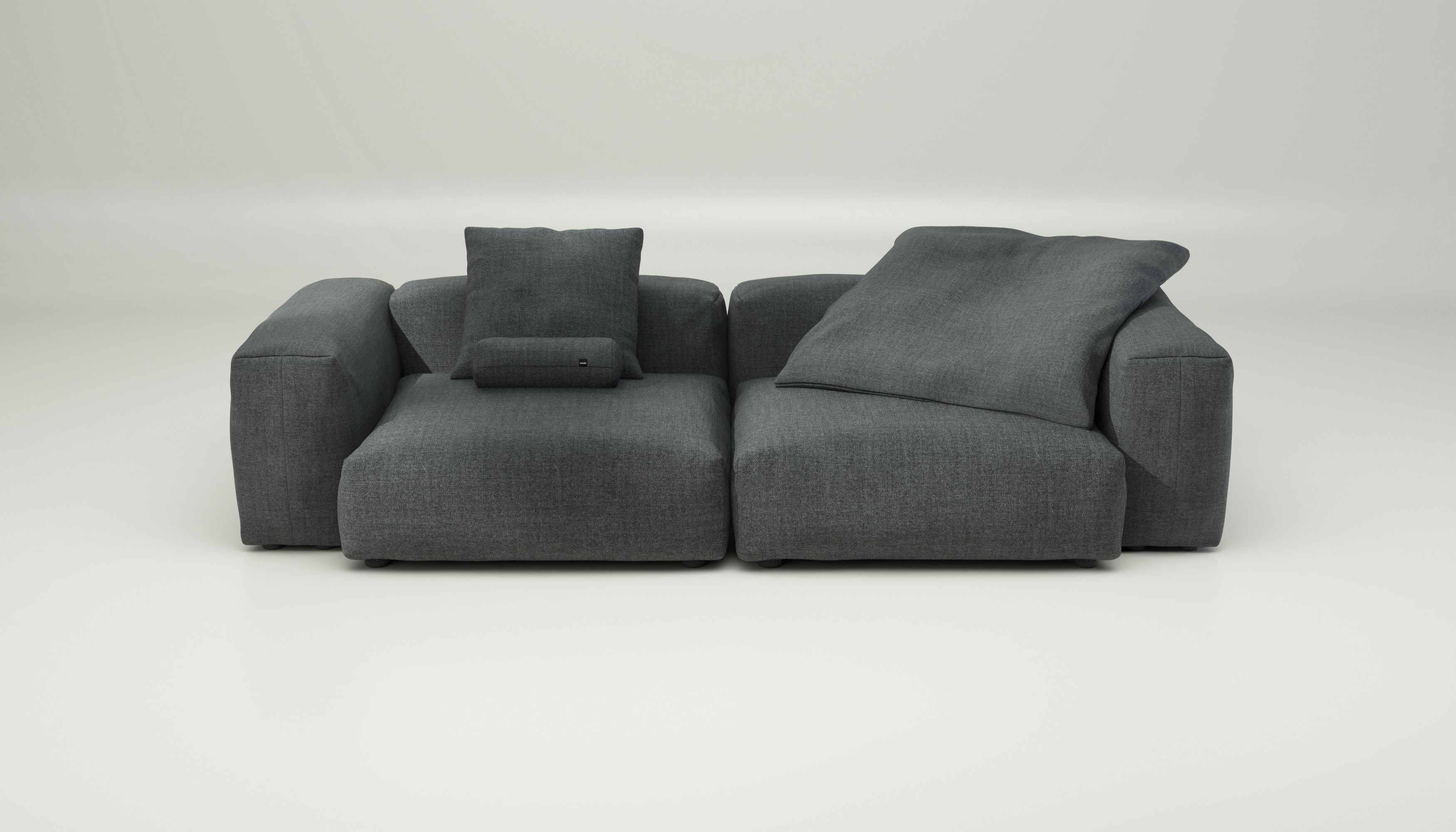 vetsak | Sofa Set 02 Large - Pique - Dark Grey | Modular Sofa | 3.5 Seater | Big Sofa