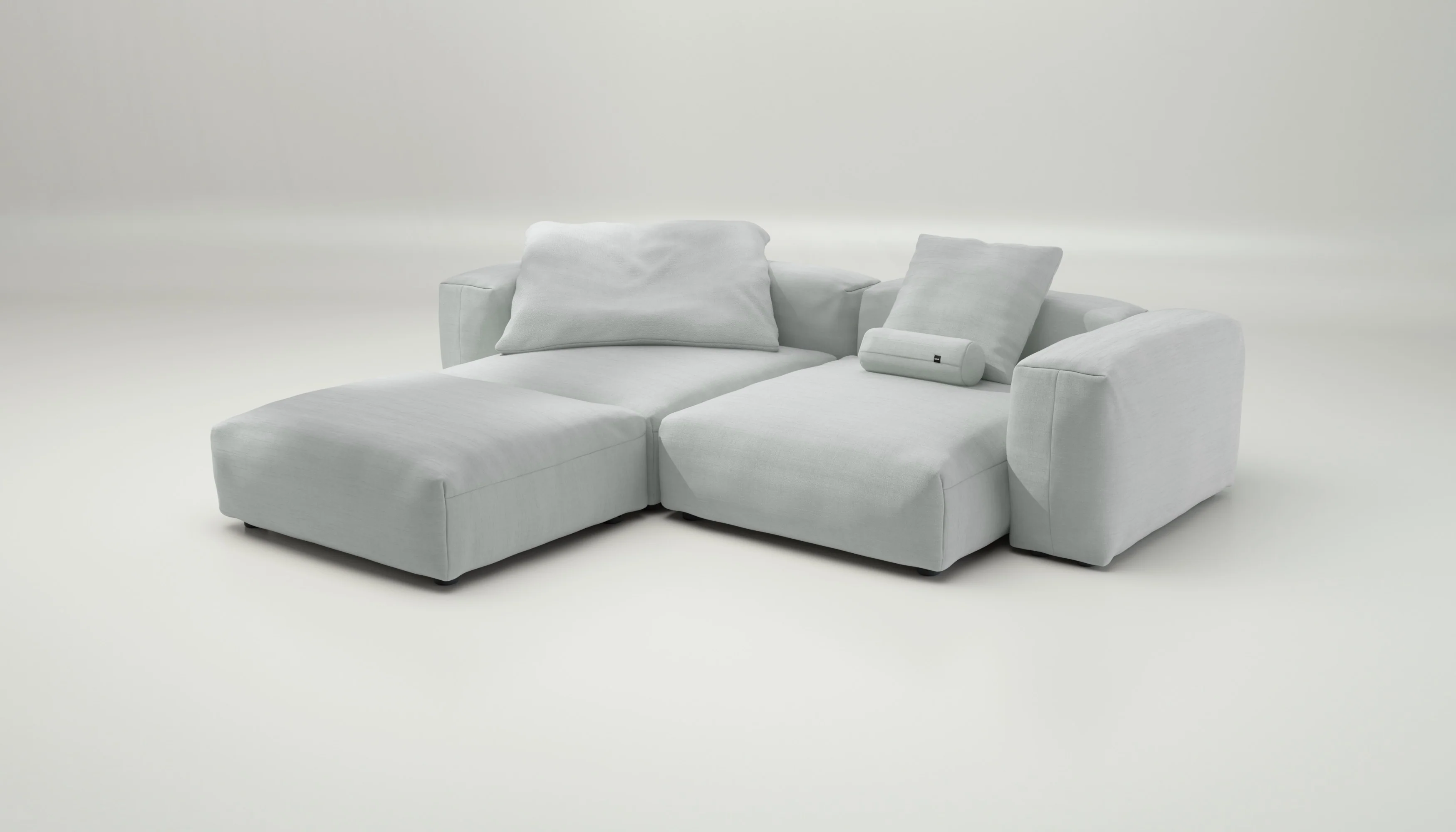 vetsak | Sofa Set 03 - Pique - Light Grey | Modular Sofa | 3.5 Seater | Big Sofa | Corner Sofa - Image 3