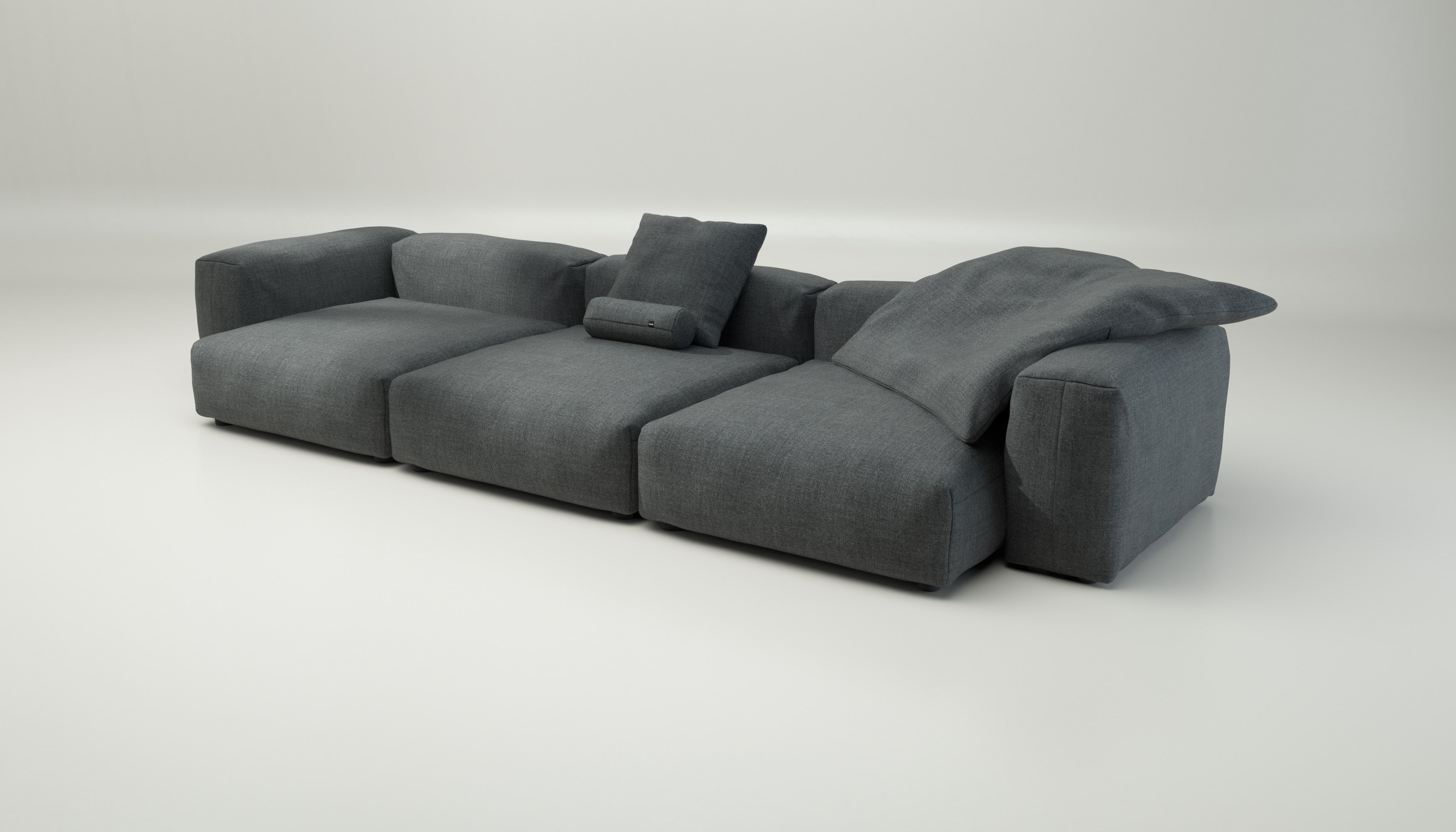 vetsak | Sofa Set 05 - Pique - Dark Grey | Modular Sofa | 5 Seater | Big Sofa | Corner Sofa - Image 3
