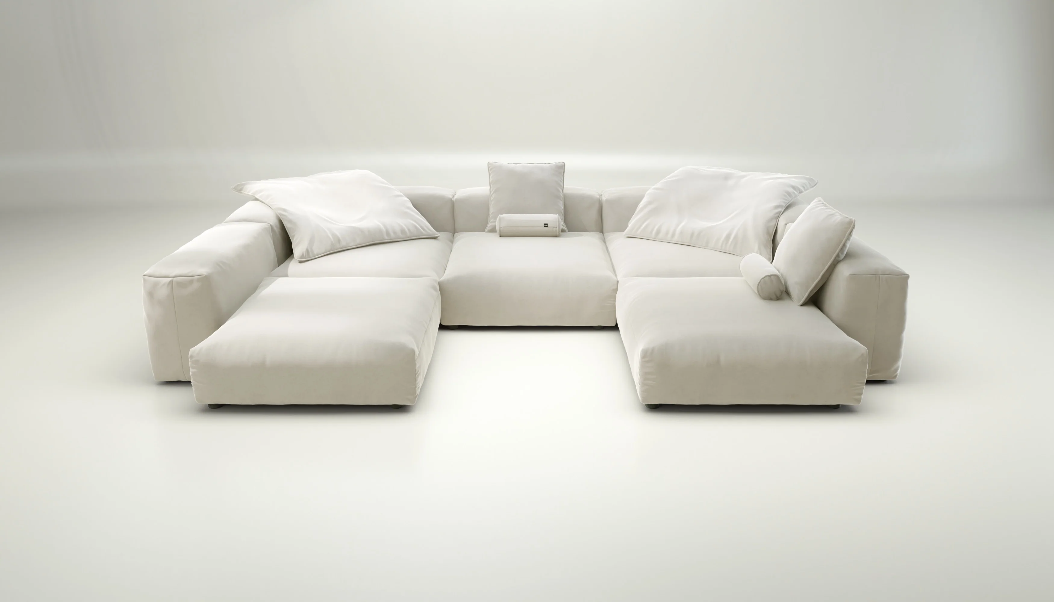 vetsak | Sofa Set 06 - Suave - Pearl | Modular Sofa | 6.5 Seater | Big Sofa | U-Shape | Corner Sofa