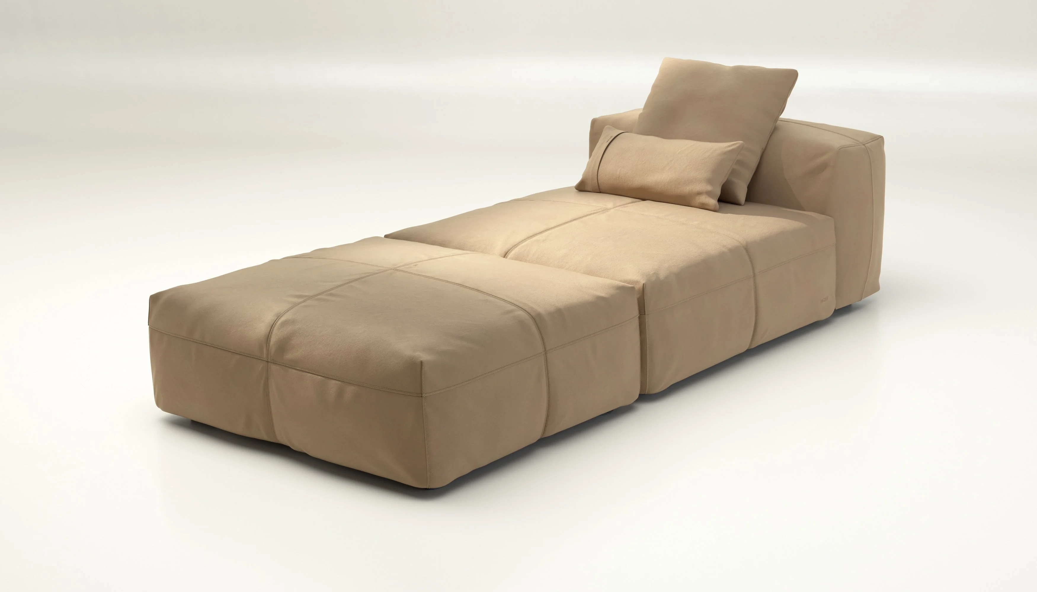 vetsak | Sofa Set 07 - Sun Lounger - Leather - Beige | Modular Sofa | 2 Seater | Daybed | Chaiselounge - Image 3