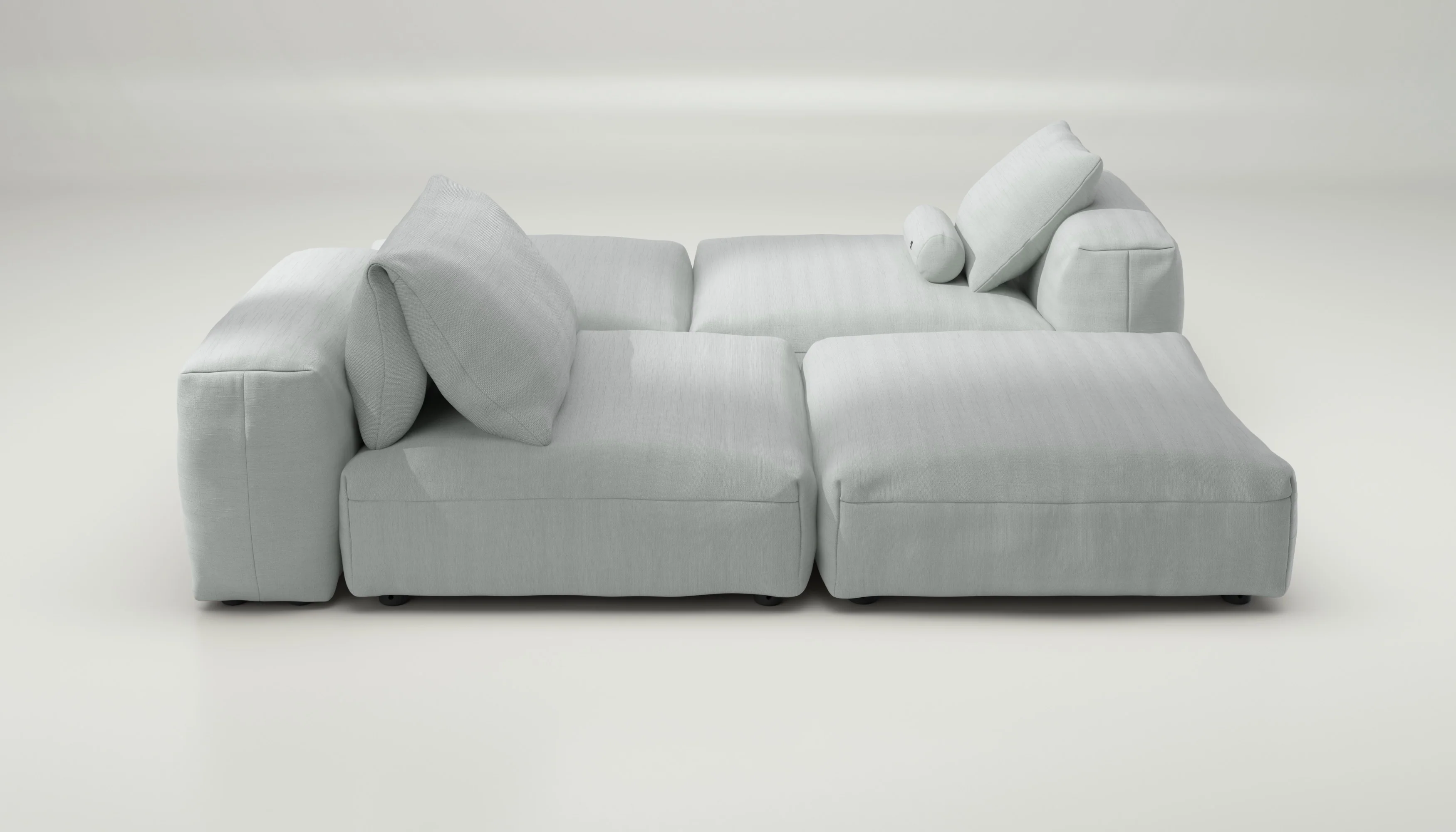 vetsak | Sofa Set 08 - Daybed - Pique - Light Grey | Modular Sofa | 6 Seater | Outdoor Island | Double lounger