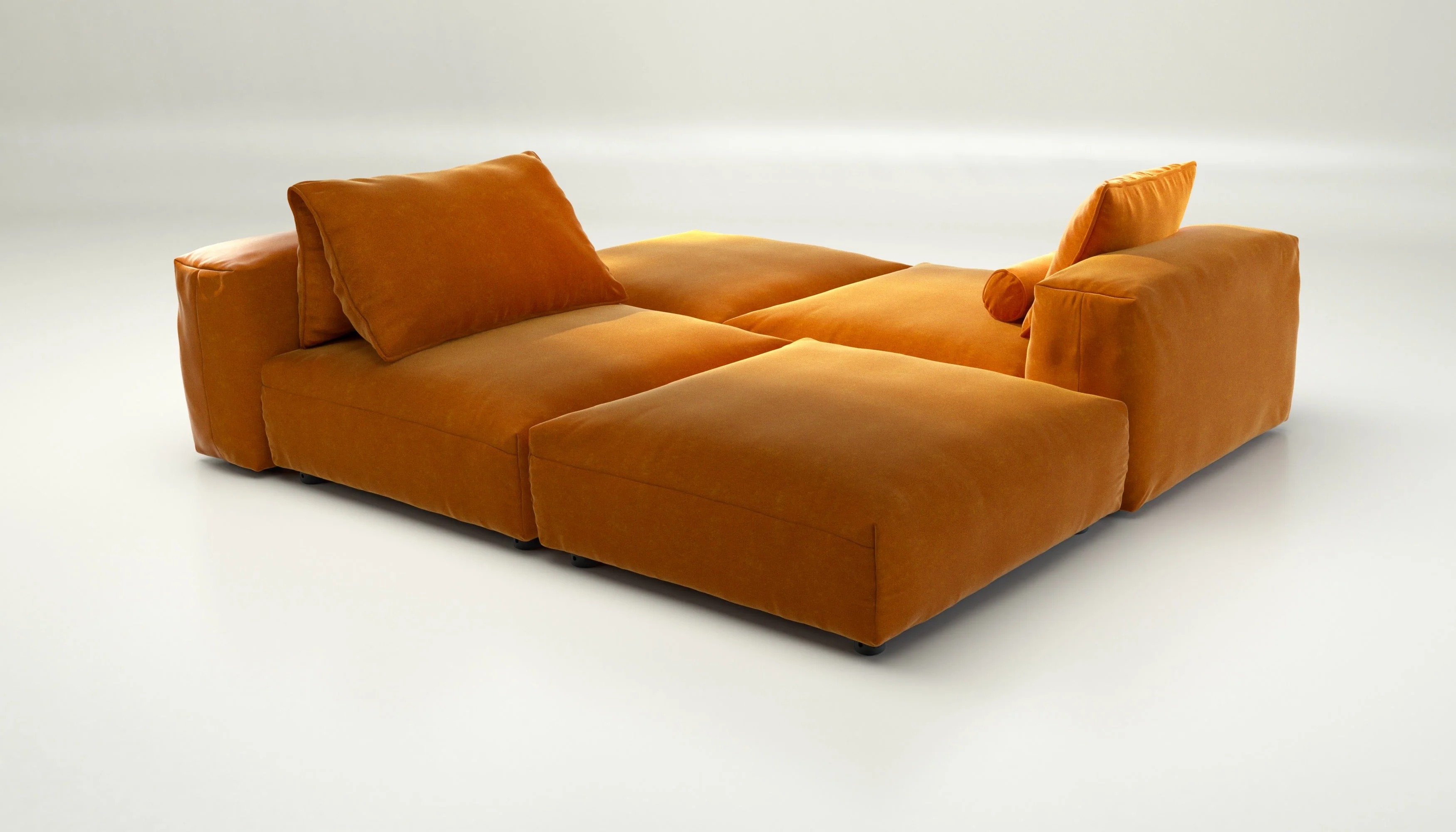 vetsak | Sofa Set 08 - Daybed - Suave - Orange Blaze | Modular Sofa | 6 Seater | Outdoor Island | Double lounger - Image 3
