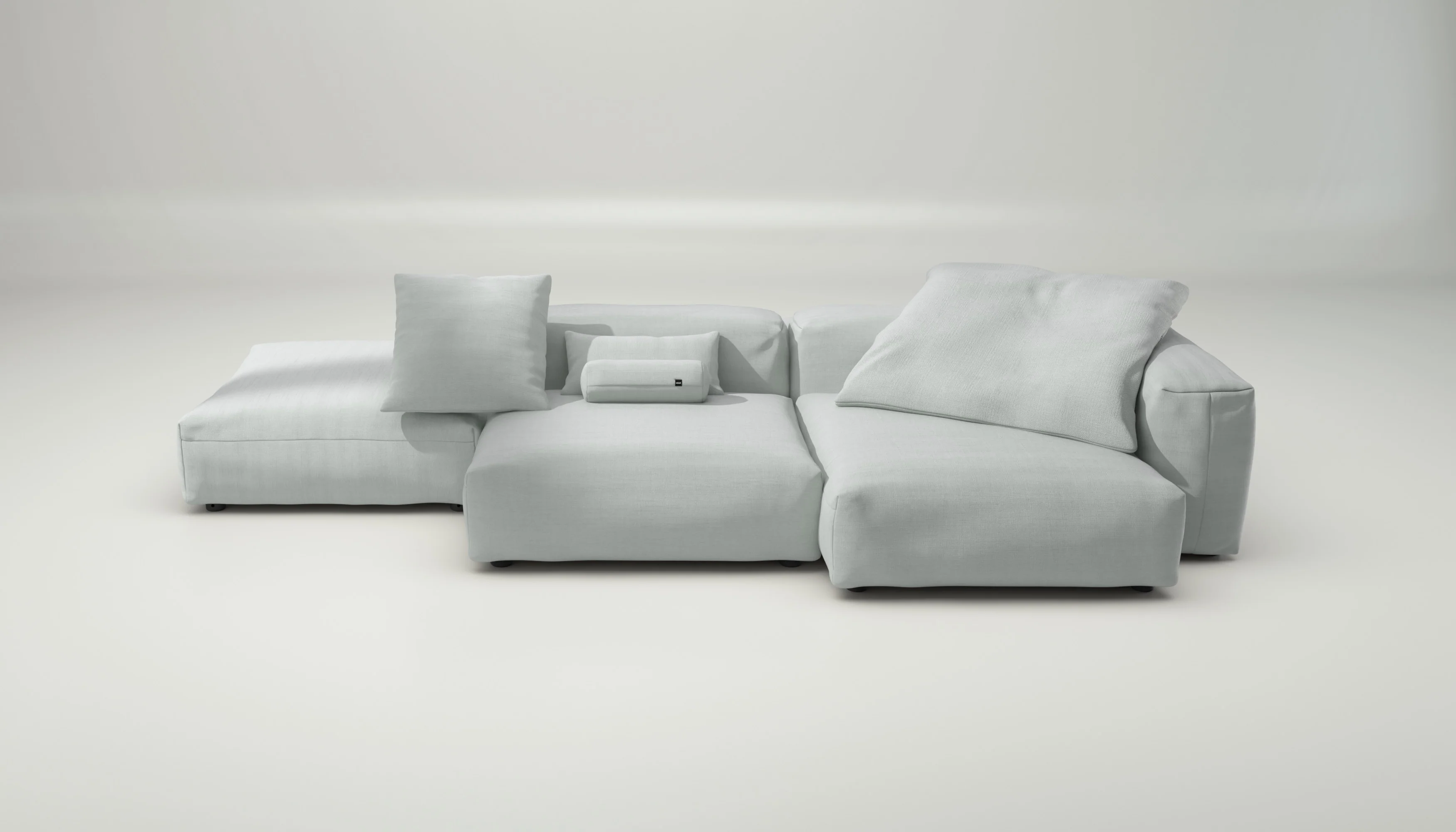 vetsak | Sofa Set 09 - The Island - Pique - Light Grey | Modular Sofa | 7 Seater | Sofa Island